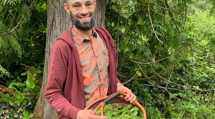 Teamaker Balazs Henger at his farm in Washington State.