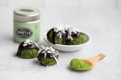 Chocolate-Coconut Matcha Bites
