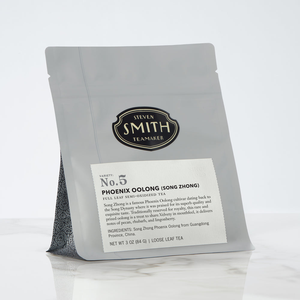 Grey loose leaf bag of Phoenix Oolong with Smith logo.